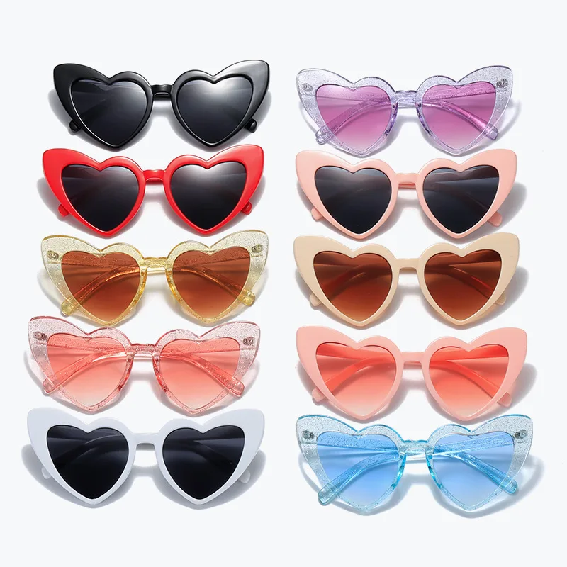 

cheap sunglasses 2022 party sun shades Glasses custom logo promotional women Heart Shape Sun glasses UV400 multi colors