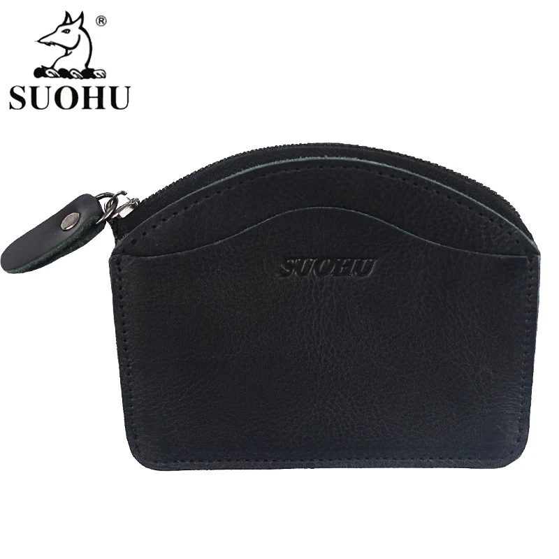 

SUOHU Designer Custom Mini Card Holder Genuine Leather Mens Credit Card Holder Wallet, Customized color