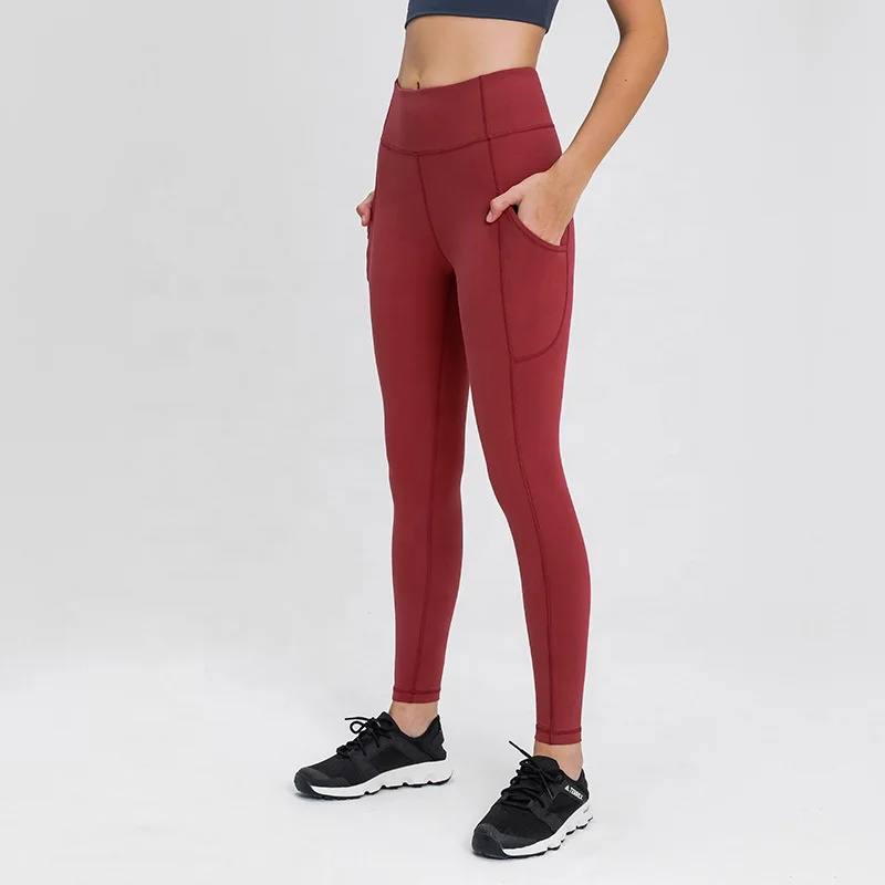 

Custom Logo High Waisted Sport legging Yoga Pants Gym Leggings With Pockets, Multi color