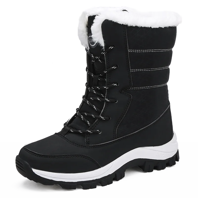

Drop Shipping Products Free Shipping Boots High Ankle Anti Slip Thermal Leather Upper Rubber Sole Boots Winter Women Snow Boots