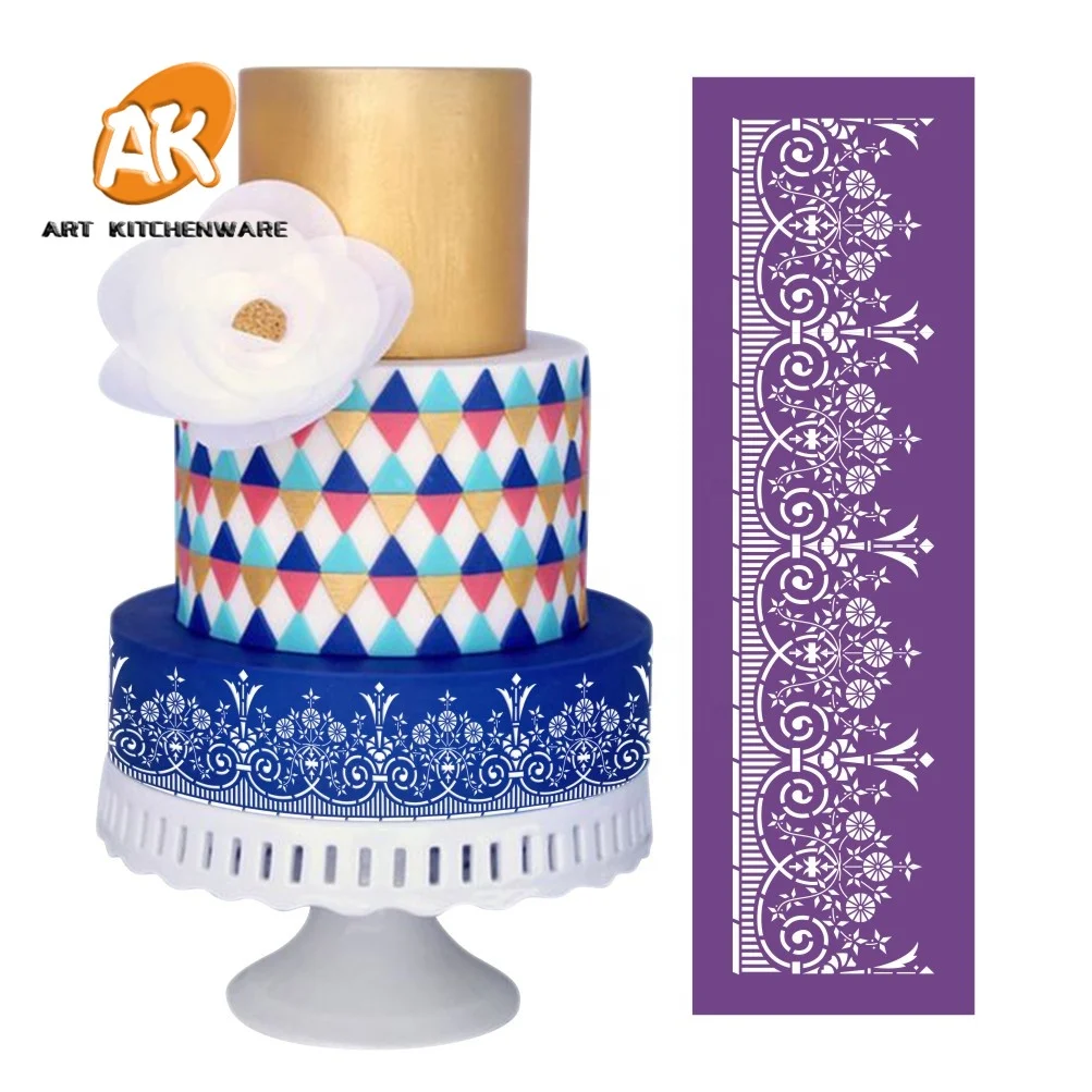 

AK Wholesale Fondant Cake Decorating Tools Garden Flower Icing Pastry Stencil Wedding Cake Decorations Mesh Stencil