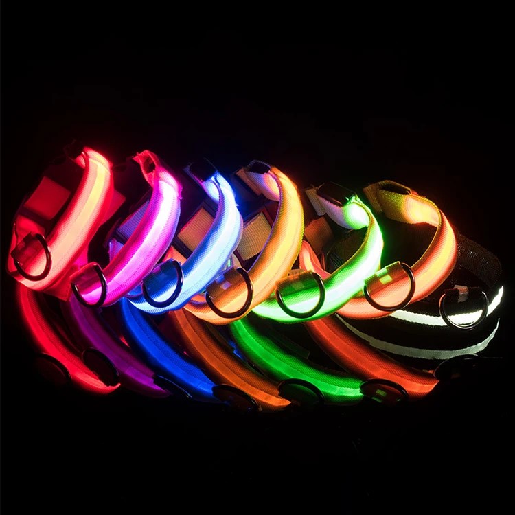 

Wholesale USB Charging Or Battery Night Reflection LED Light Pet Dog Collar