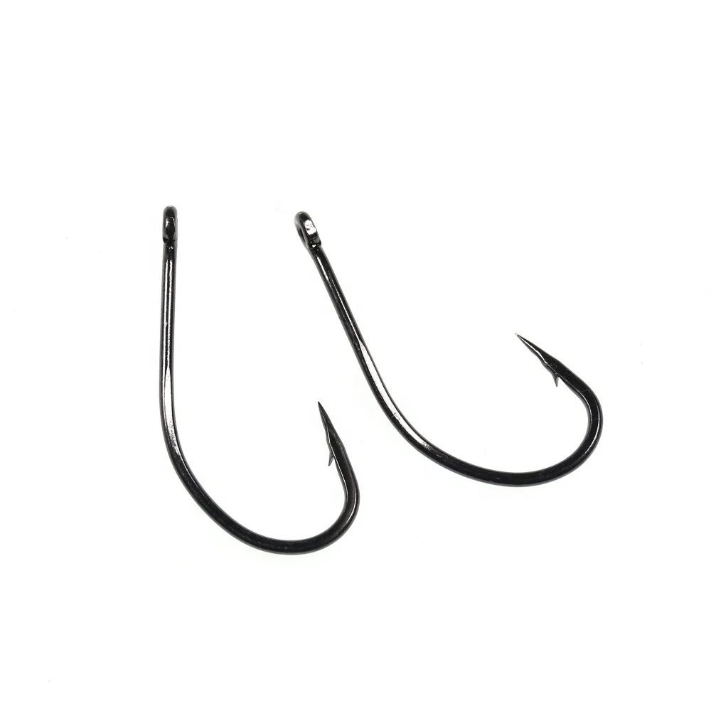 

TY 50/25PCS High Carbon Steel Off-set Fishing Hook Nmyph Fly Sabiki Rig/Carp Fishing/Saltwater Jig Lure Hooks Black Nickle