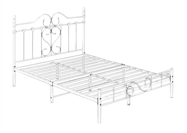 Hot Salenew Elegant Design Wrought Iron Metal Bed White Color For Bedroom Buy Iron Beds,Cheap