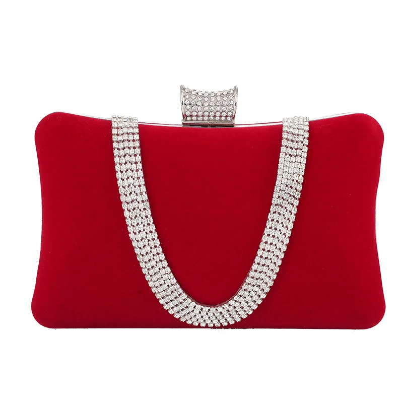 

Luxury custom solid color rhinestone purse mini women hand bags ladies crossbody evening bag clutch handbag women, 5colors