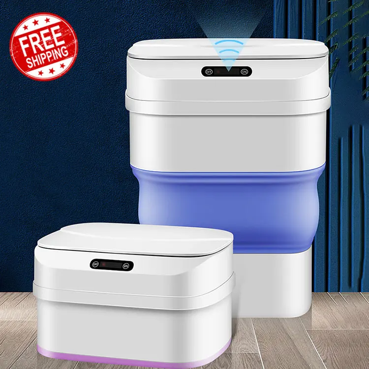 

FREE SHIPPING New design household plastic folding automatic trash can