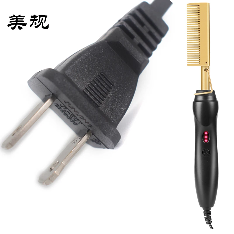 

Hot! Wholesale Professional Small Temple Comb High Heat Straightener Pressing Electric Hot Comb electric hair straightener, Black