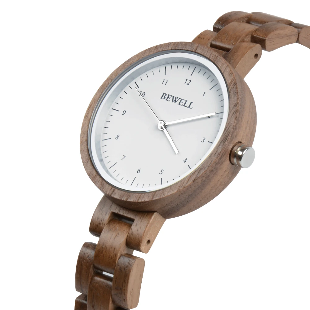 

New arrival women wood watch round thin case woman wooden ladies watch for wholesale