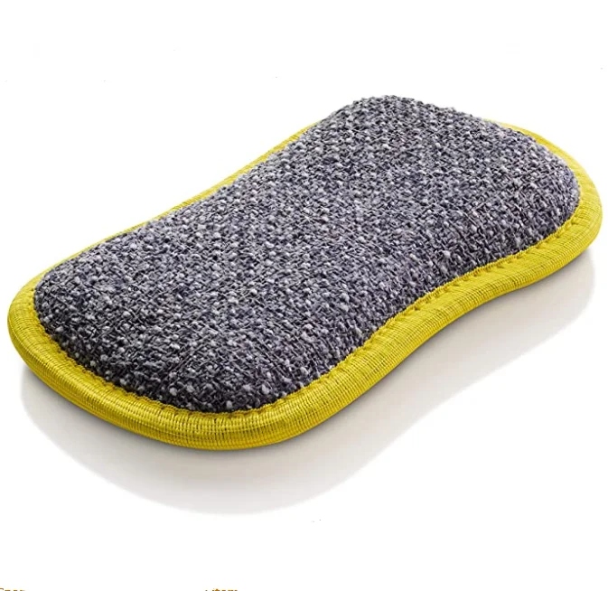 

ntibacterial Microfiber Kitchen Scouring Pads Double Side Sponges Scourer Non Odor Dish Scrubber Brush Great for Non Stick Pans, Gray