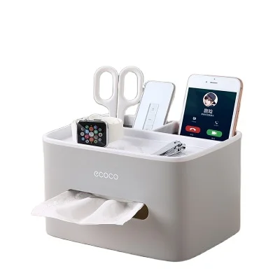 

LEDFRE office desk organizer Remote Control Case Organizer Holder with suction paper tissue box Cosmetic Storage Box, Multiple colors