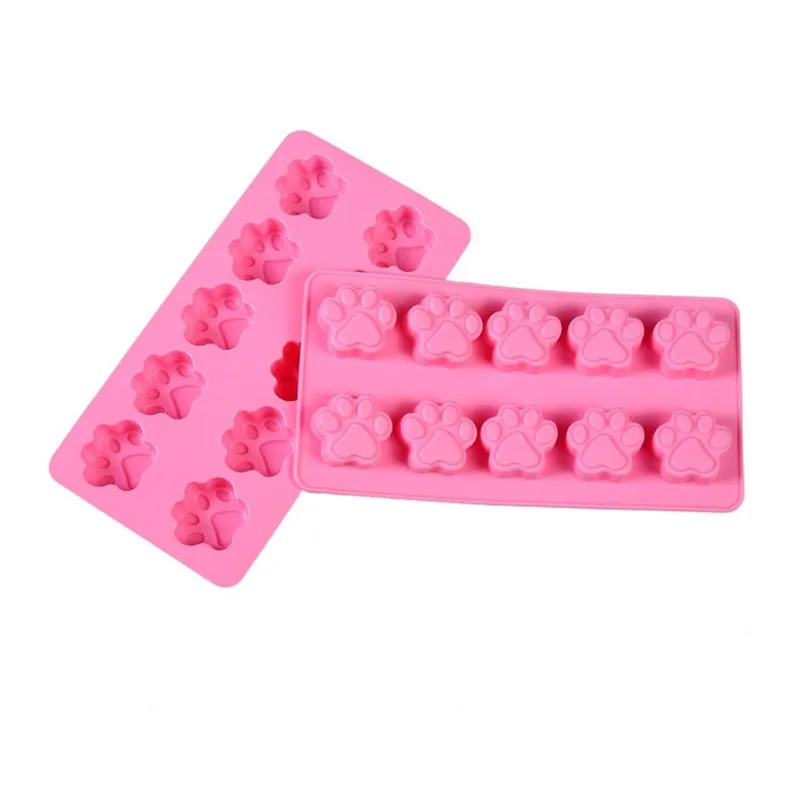 

Puppy Footprint 8 Cat Claw DIY Handmade High Temperature Cold Soap Silicone Cake Mold, As picture