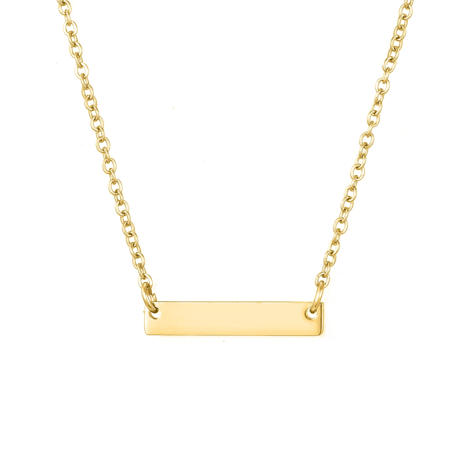 

High Quality 14K Gold Plated Bar Concise Style Necklace 316 Stainless Steel Cheap Bar Necklace, Gold/silver/rose gold