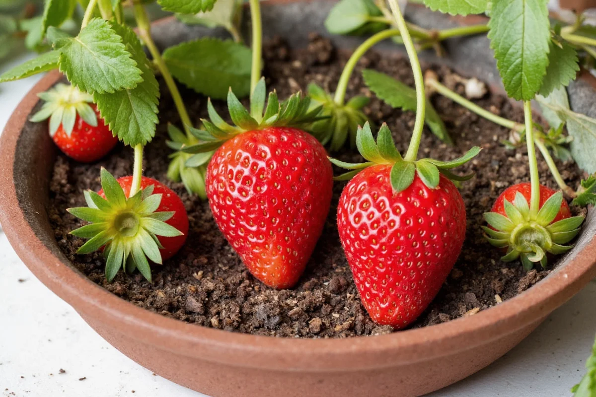 how to plant strawberry plants in containers