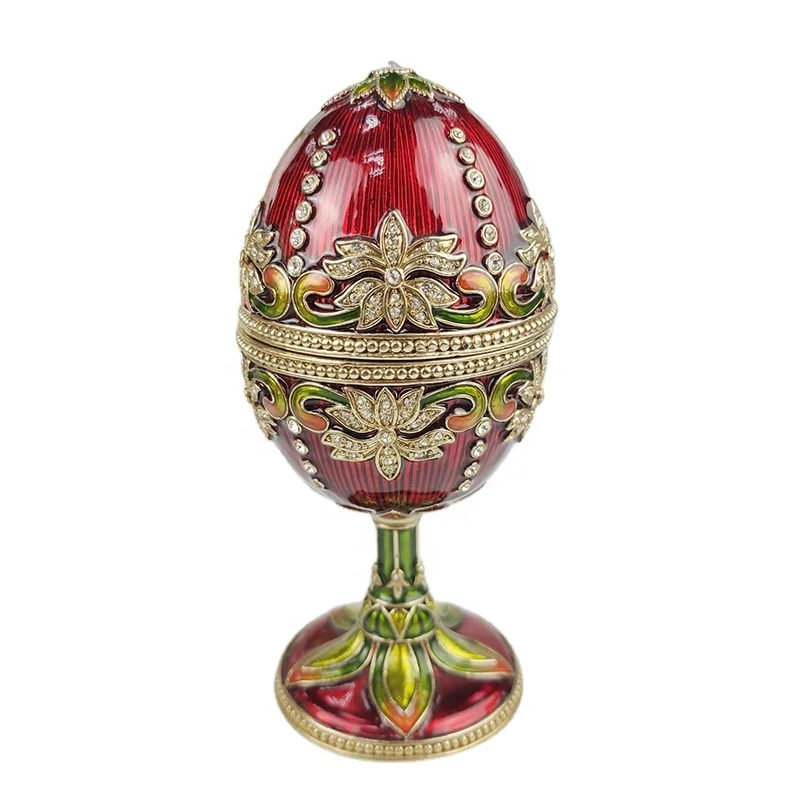

Manufacturer customized new pewter Russian color egg jewelry and multi-color exquisite egg shape music box handicraft gifts