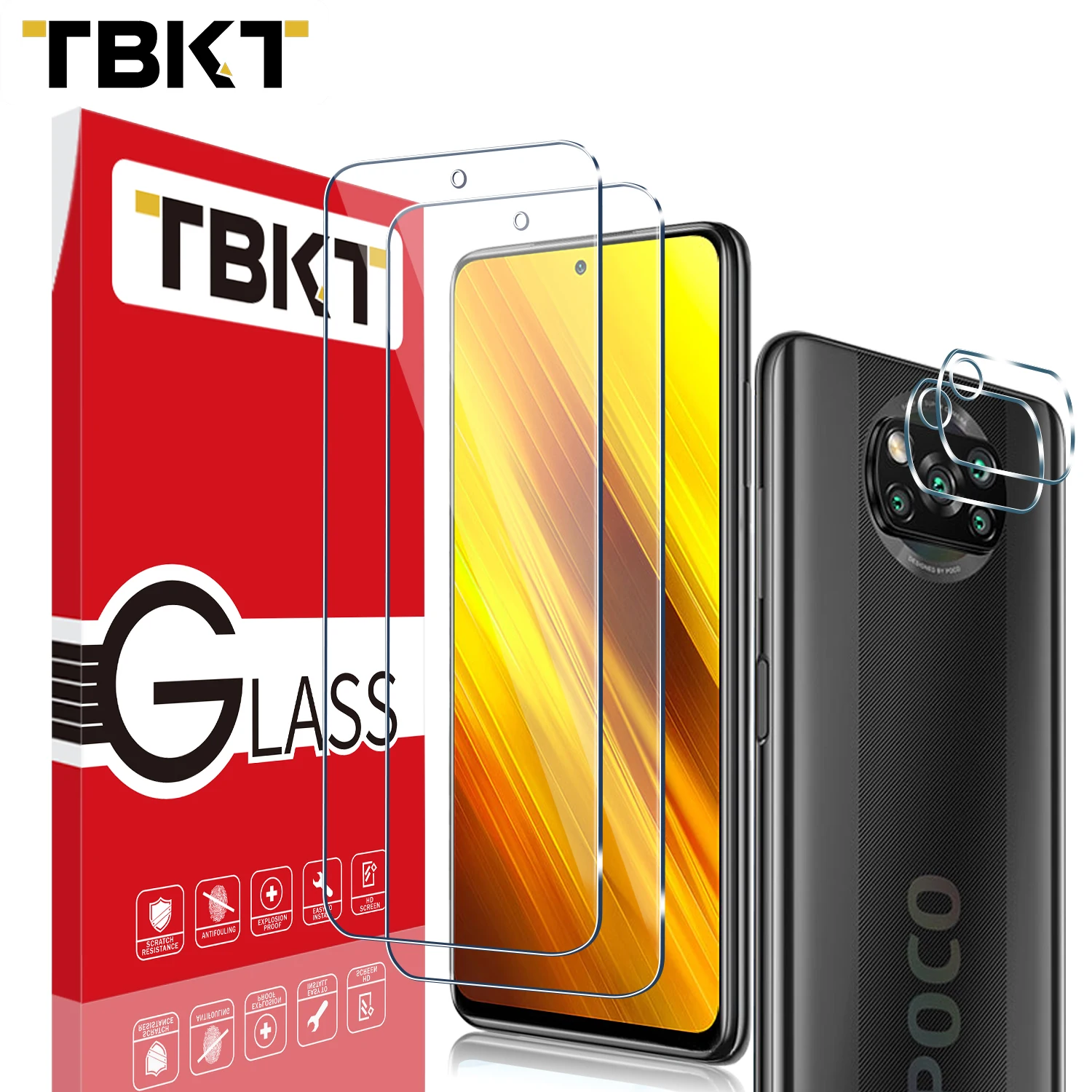 

For Cell Phone Xiaomi Poco X3 NFC 9H High quality Tempered Glass Screen Camera Lens Protector for Xiaomi Poco X3 NFC