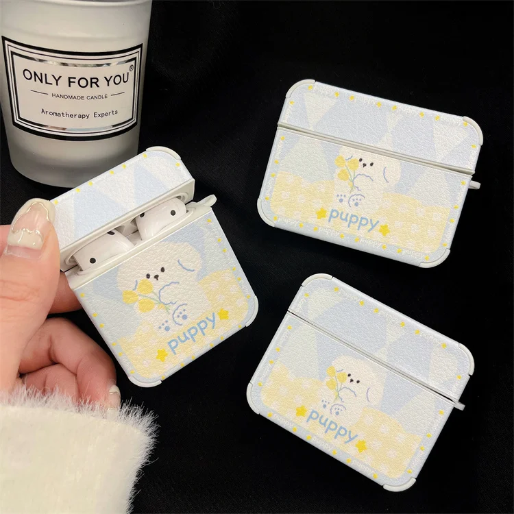 

New Cartoon Cute Puppy Soft Leather Case for Airpods 1 2 3 Pro for Air pods 2 3 Pro