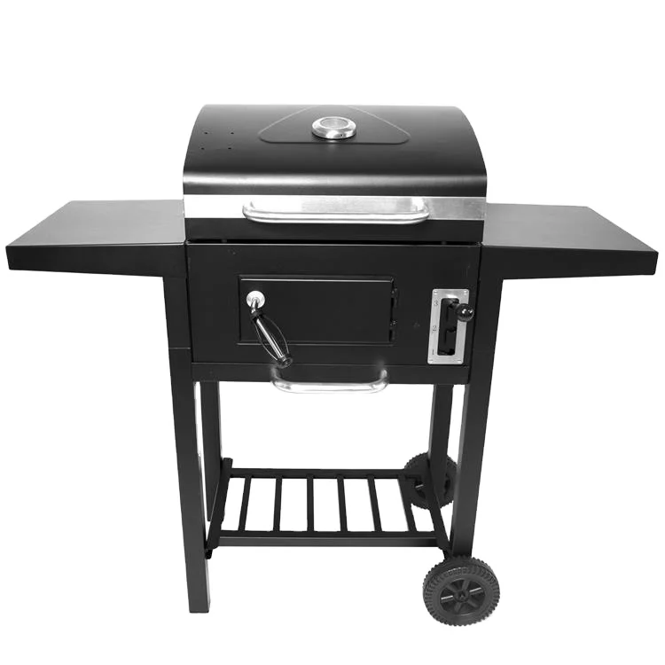 SCB-115 BBQ Grill Round Charcoal Stove Outdoor Bacon Portable 3 in 1 Barbecue  Double Deck Smoker Oven Camping Picnic Cooking