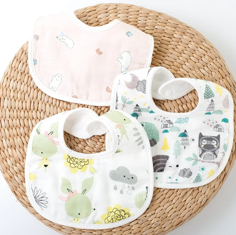 

leesourcing custom OEM/ODM 6 layers soft 100% cotton baby feeding bibs