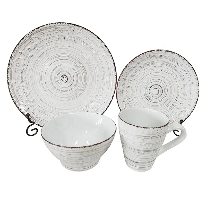 

Embossed Stoneware Ocean Dinnerware Dish Set