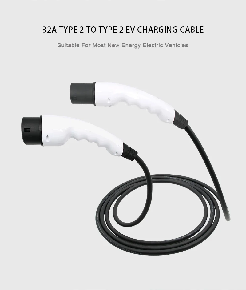 Type 2 To Type 2 Ev Charging Cable 32 Amp Evse Cable For Charging Pile
