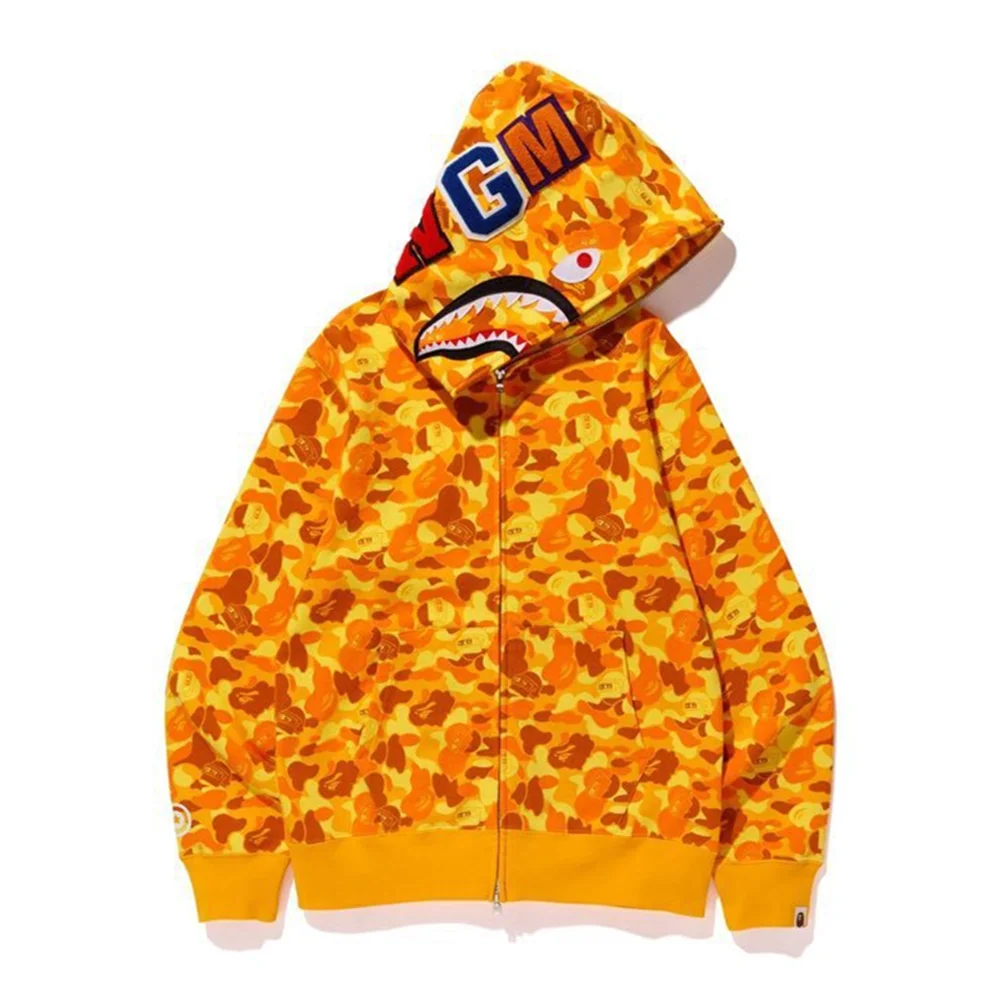 

BAPE In Stock Bape Jacket Yellow Ape Men And Women Camouflage Zip Up Hoodie Casual Bape Sweater, Customized colors