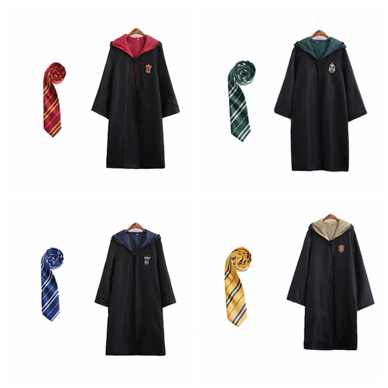 

Harri Cosplay Costume Kids and Adult Pottered Robe Cloak Halloween Party Costumes /Cloak With ties