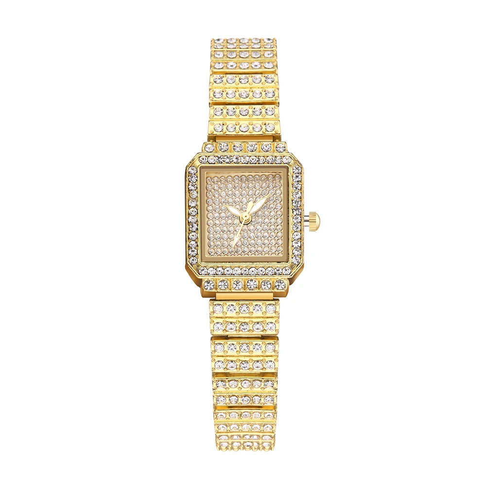 

women wrist mema watch gold nurses pocket iced hip hop luxury diamond watch for girls