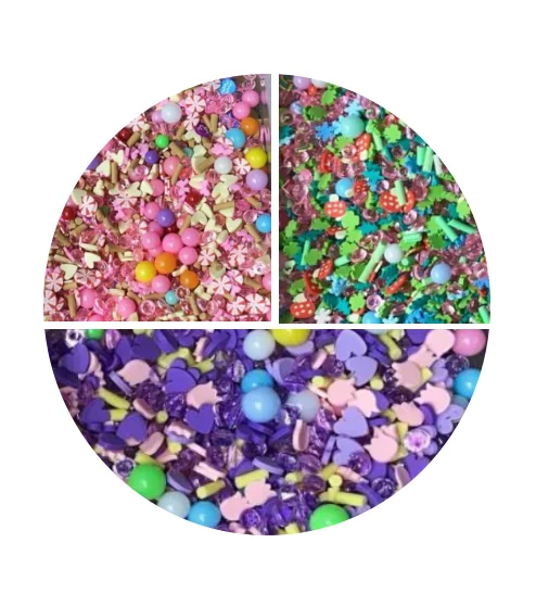 

500g Mixed Beads Tiny Rhinestone Particles Heart Polymer Slice Hot Clay Sprinkles for Slime Filling DIY Toys Accessories Crafts