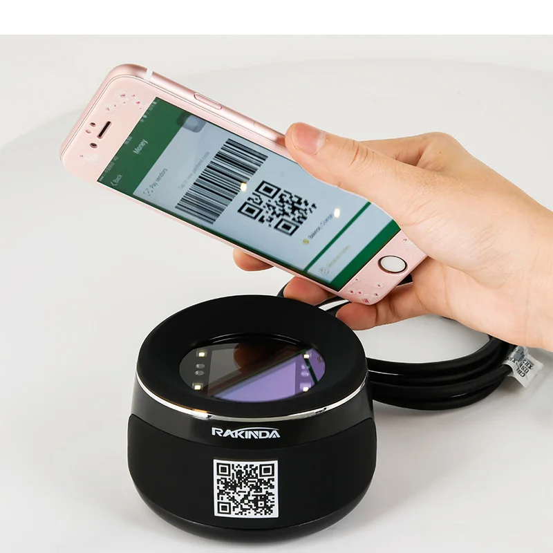 

RS232/USB 1D 2D Desktop Mobile Phone Screen Barcode Scanner 2D for Alipay Wechat QR Code Payment