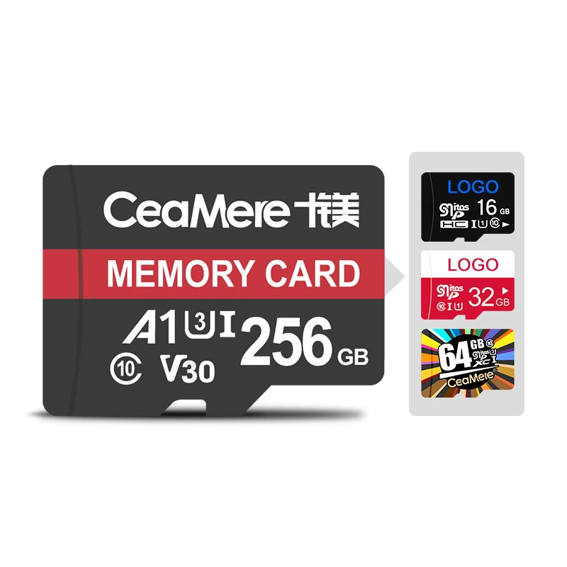 

Ceamere Wholesale Micro Memory TF Card 256GB 128GB Class10 U3 High Quality 32GB Memoria 64GB Micro TF Flash Memory Card 256GB