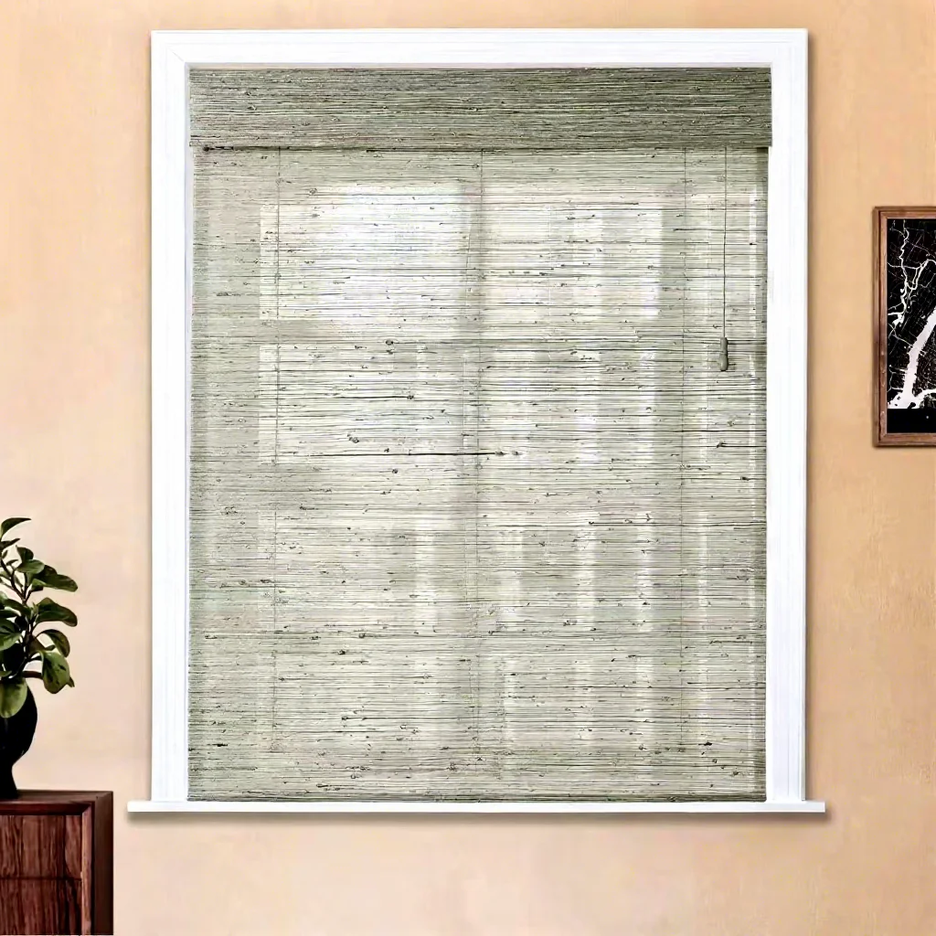 Customizable Natural Bamboo Woven Cordless Roman Sunshade Factory-Made Privacy Window Curtain for Living Room Balcony Kitchen