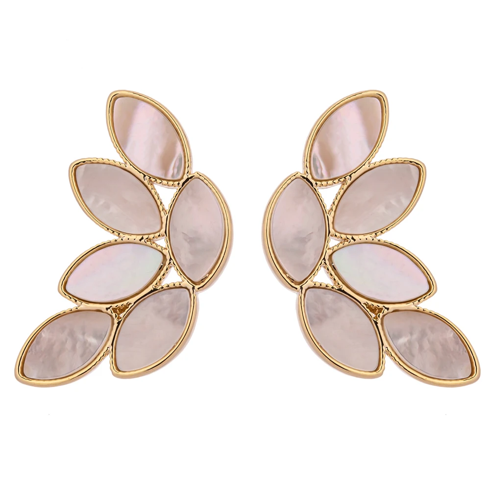 

JINYOU Best Selling Fashion Gold Stud Earrings Copper Jewelry Leaf Stud Earrings for Women