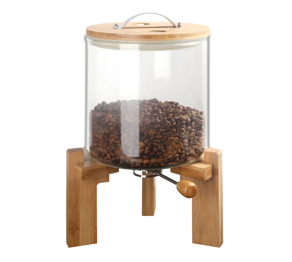 

handmade bulk dry food rice nuts glass coffee bean dispenser