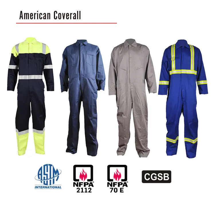 Maßgeschneiderte reflektierende Arbeitskleidung Feuerbeständige Overalls für Männer