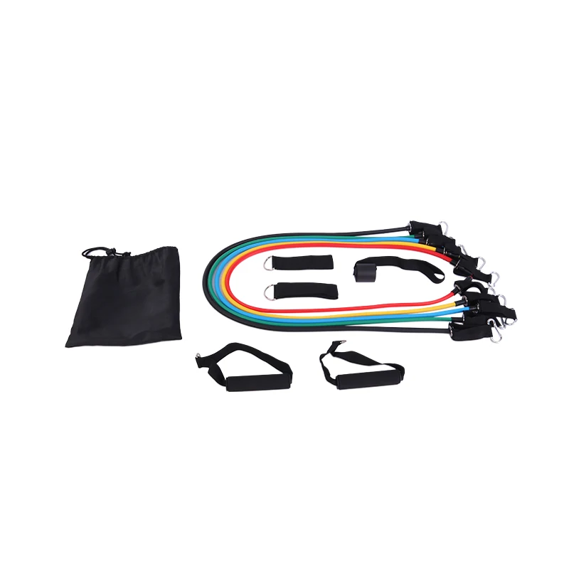 

2021 Vivanstar ST1415 11pcs Latex Elastic Rope Fitness Equipment Resistance Bands Set, Customized color