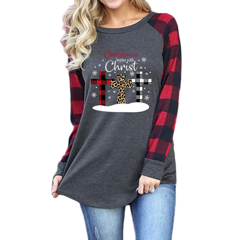

Women's T-shirt Wholesale Fashion Loose Full Sleeve Top Casual Women Blouse T-shirt, Pictures show