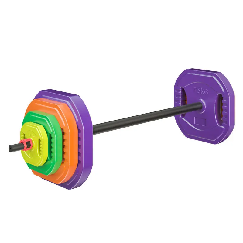 

Cheap Indoor Home Bodybuilding weightlifting bumper dumbbell board high quality barbell board commercial barbell set color, Yellow green orange purple