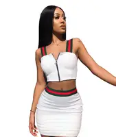 

Fashion skirt and crop top women two piece set