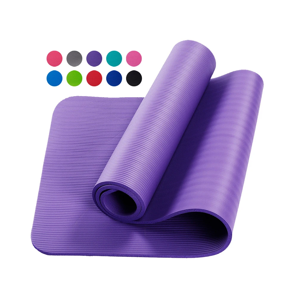 

10mm thick Pad 183*61cm Non-slip yoga Mat For Beginner Fitness Sports Gymnastics Mats NBR Gym Fitness Pilates Pads With Strap, Picture