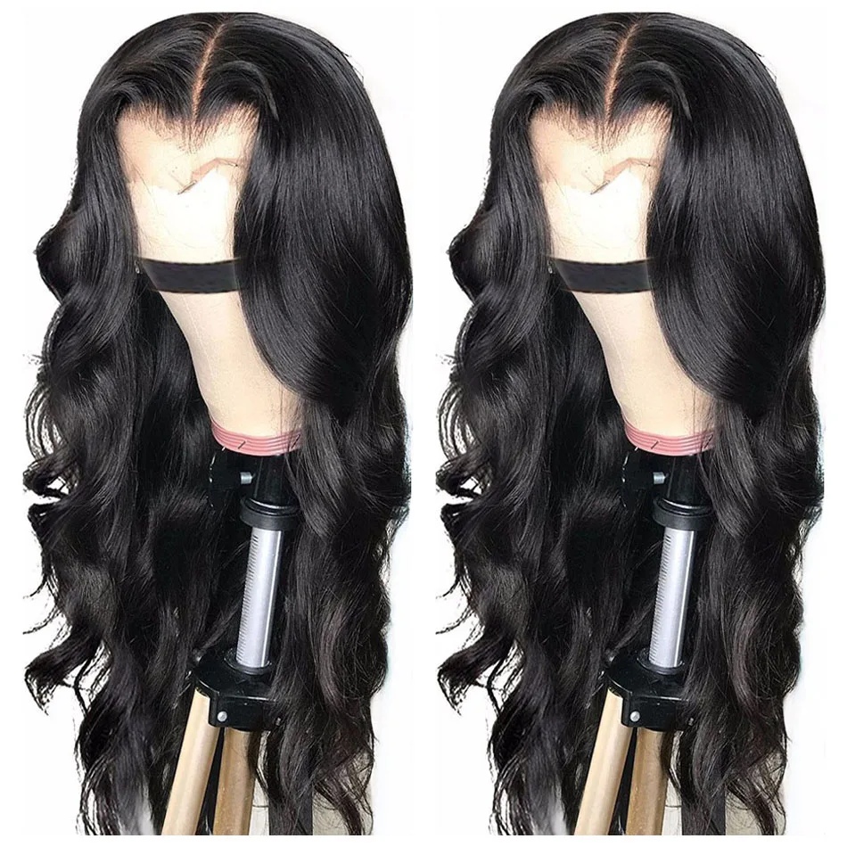 

13*4 Glueless Swiss Lace Frontal Wigs Raw Indian Human Hair Lace Wigs Virgin Cuticle Aligned Body Wave Lace Front Wig