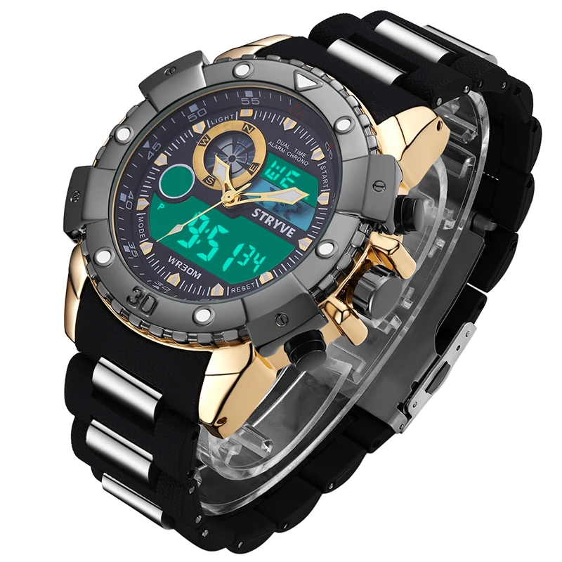 

STRYVE brand S8001 hot Sport military digital watch men 3ATM Waterproof wristwatch high quality luxury wholesale men watches