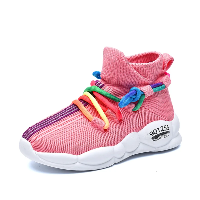 

Jinjiang ITEC factory OEM custom boys shoe mesh breathable children sports shoes girl fashion woven knit kids casual shoes, Customized