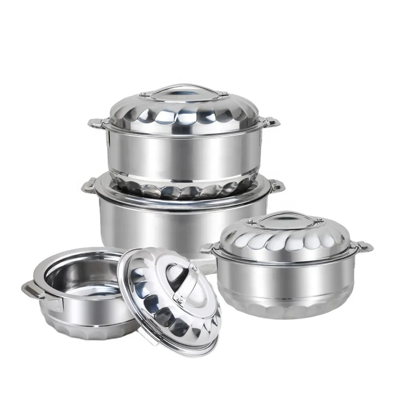 

Deluxe Stainless Steel Double Wall Insulated Casseroles Food Dishes Warmer Set