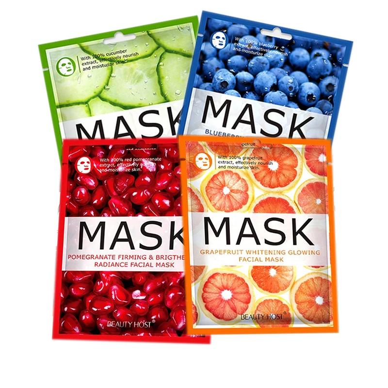 

Natural Fruit Pomegranate Cucumber Blueberry Grapefruit Facial Sheet Mask For Whitening Refreshing Smoothing Face Mask