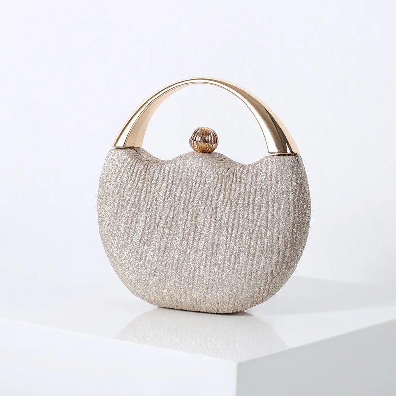 

ins tote bag women handbag woman metal evening bags bling clutch purse, Black, silver, champagne, gold