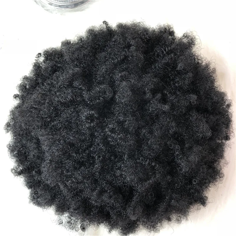 

Afro Toupee Swiss Lace Human Hair Men Replacement System Wigs 100% Wholesale Hairpiece Prosthesis Toupee