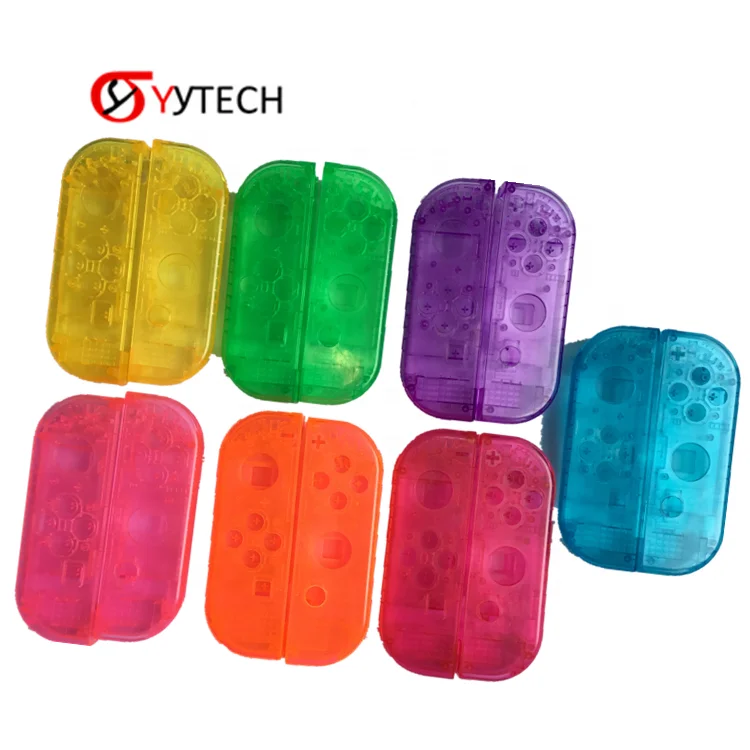 

SYYTECH Replacement Transparent Housing Shell Inner Middle Frame Case for NS NX Nintendo Switch Joycon Housing, Crystal gray,black,pink, yellow, red, purple, green, blue