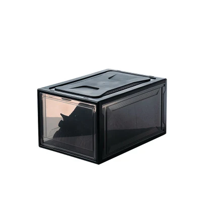 

Amazon Hot Sale High Quality Shoe Box Plastic Stackable Shoe Containers, Transparent/black/white