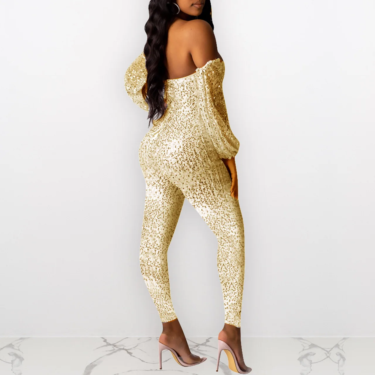 Wholesale Plus Size 3xl Sexy Off Shoulder Long Sleeve Sequin Night Club ...