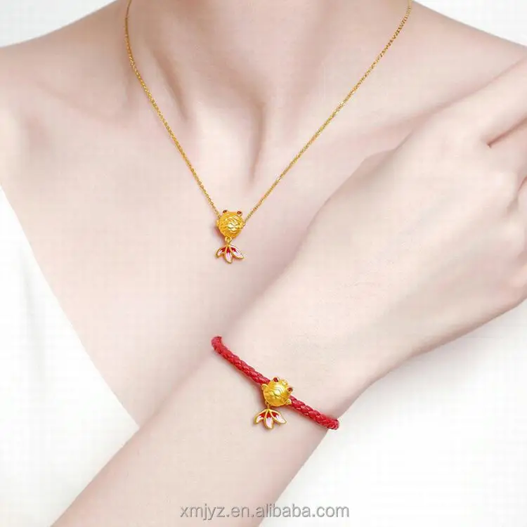 

Poniu Fish Set Koi Bracelet Brass Jewelry 14K Small Goldfish Ji Yusheng Has You Necklace